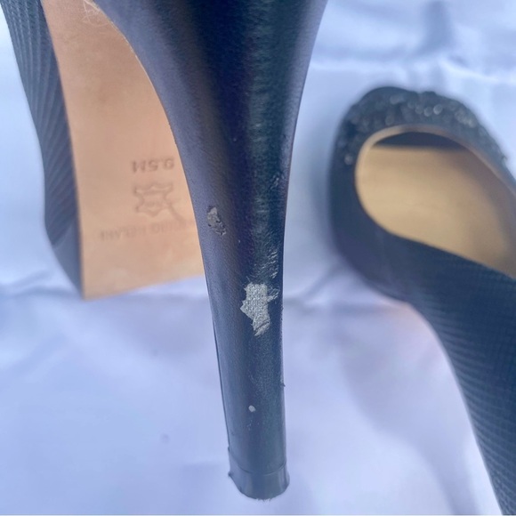 Antonio Melani Black Peep-Toe Heels Size 9.5M. - Picture 4 of 8